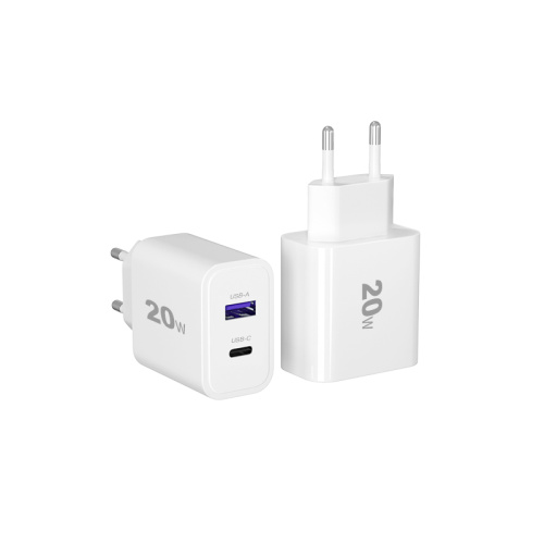 2022 2 พอร์ต QC3.0 Type-C USB Wall Fone Charger