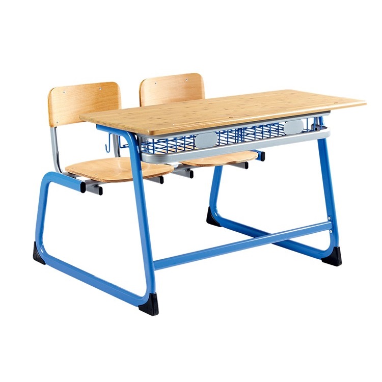 Good Sale Comfortable Children Classroom Per School Desk  2 Person Chair