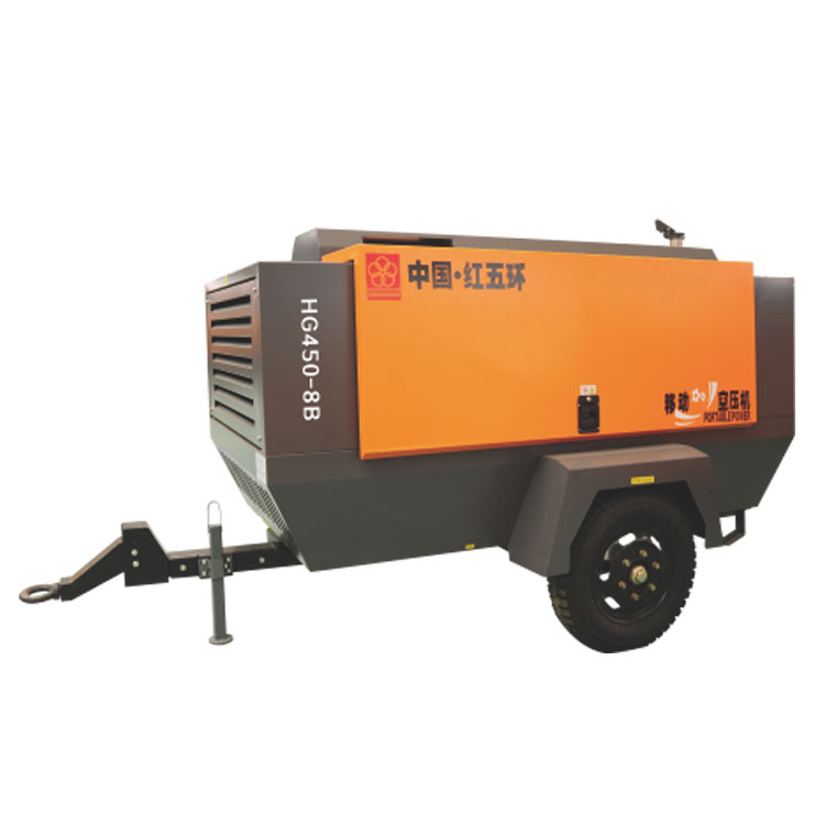 Compressore d&#39;aria portatile a vite diesel HG450L-8 100L