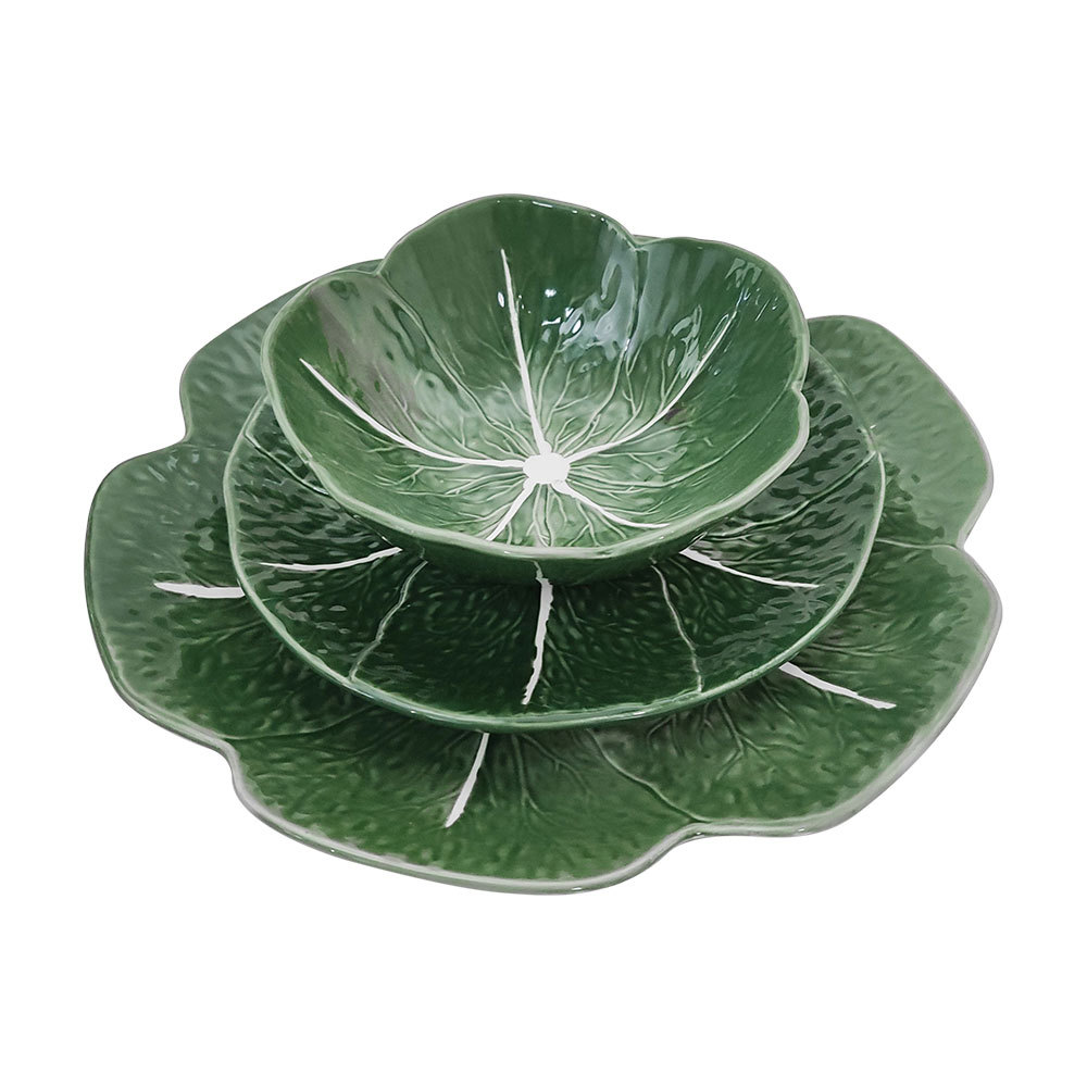 Assiette de chou vert Petal Ceramic Table Varelle