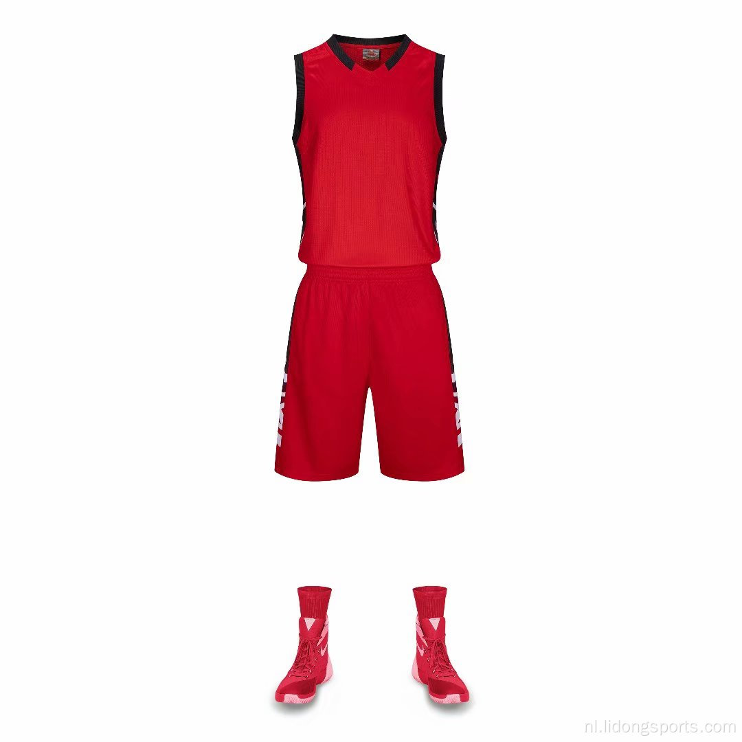 Snelle droge basketbalkleding aangepaste basketbaluniform set