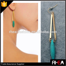 2016 Boho Style handmade design turquoise spiker stone drop earring