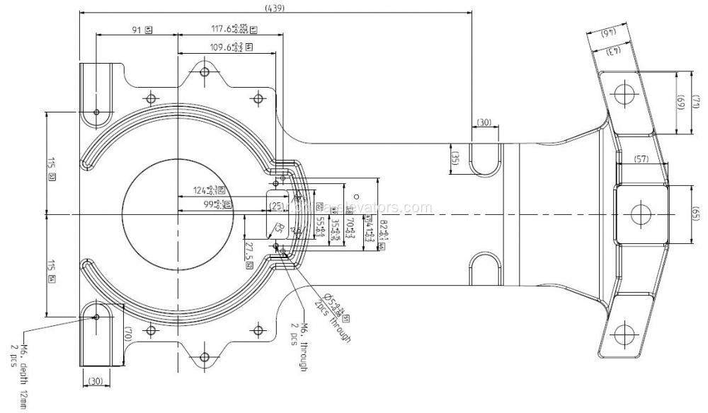 KM871716H02 دعم المحمل لمحركات Kone MX18