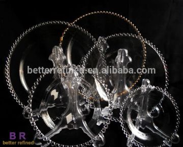 Glass Beaded Charger Plate Sliver