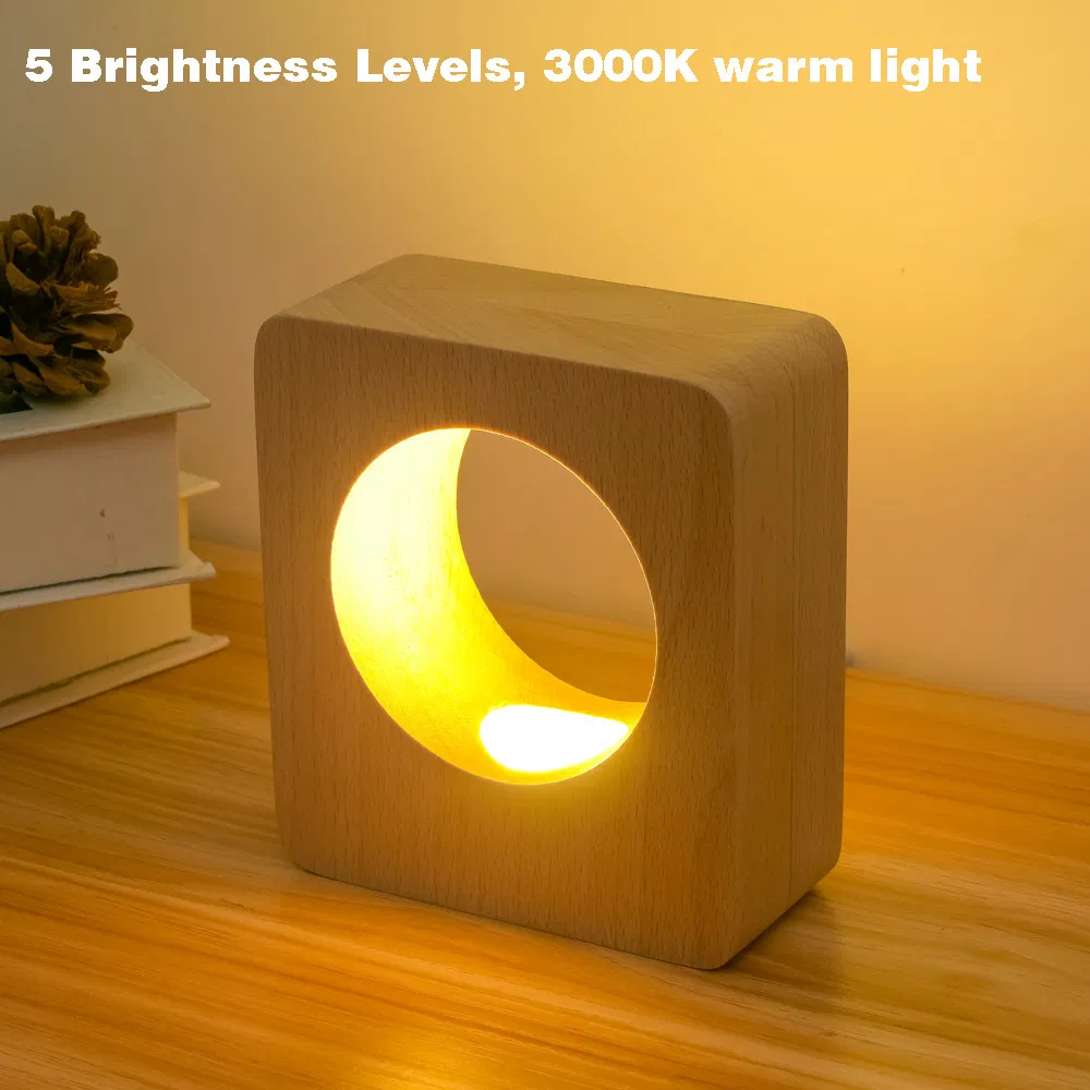 High End Gift, Intelligent Solid Wood, LED Night Light, Creative
