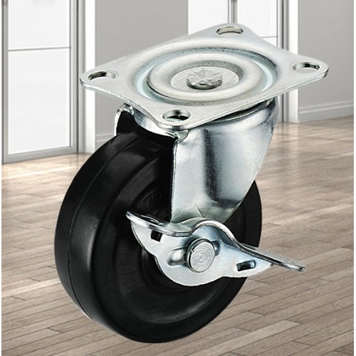 Industry Black Rubber Wheel solid rubber caster swivel