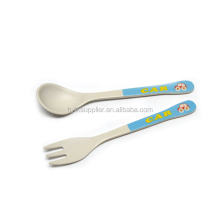 Customized Bamboo Fiber Spoon and Fork Set for Children