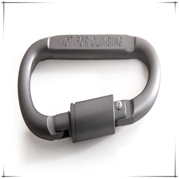 Climbing carabiner with screw lock