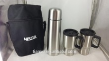 stainless steel vacuum flask gift set 750ml+2*14OZ