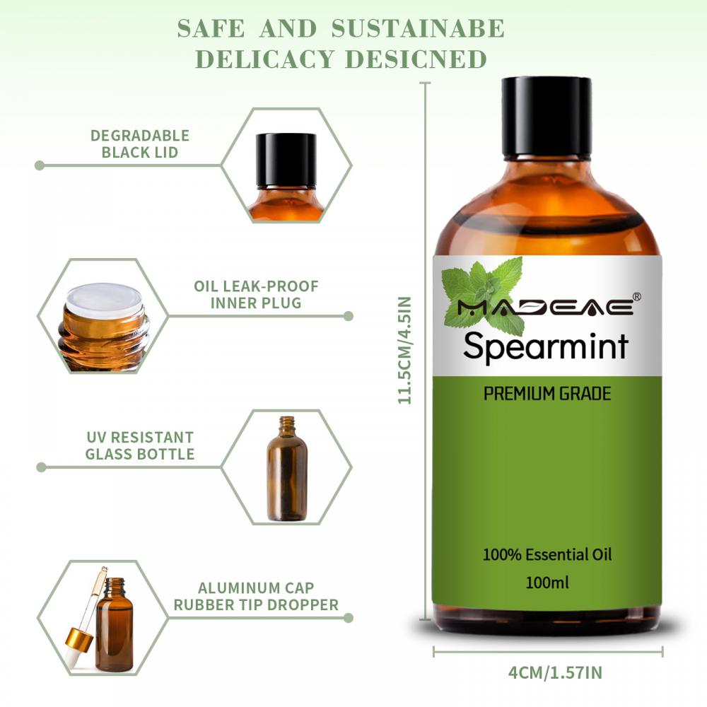 น้ำมัน Spearmint บริสุทธิ์ 100% สำหรับการดูแลผิวน้ำหอมเครื่องสำอาง