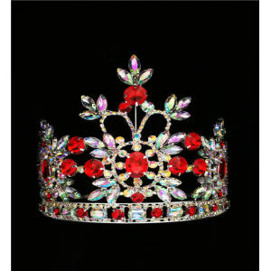 6 Inch Ruby AB Colored Diamond Round Crown