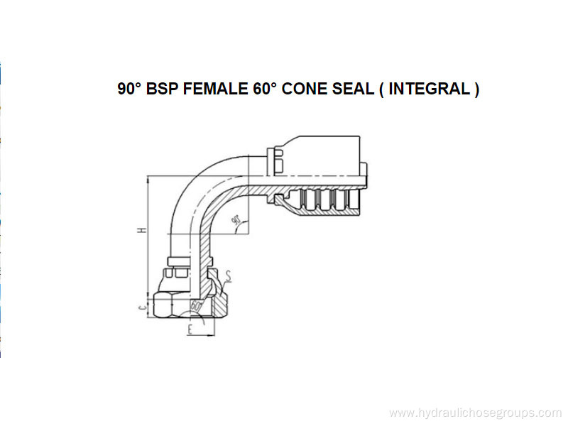 Integral 90° BSP Female 60° Cone 22691-F