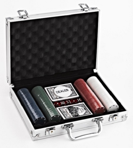 200pcs Professional Casino  Poker Chips Set In Aluminum Box