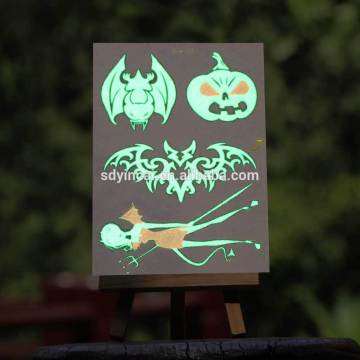 Glow in the dark temporary sticker tattoo supply