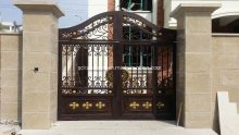 Hand-Crafted Elegant Design Wrought Iron Driveway Gate
