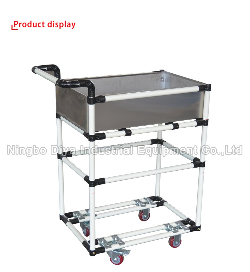 DY-T241 Workshop Trolley Industrial Lean Pipe Tote cart Handpush Trolley