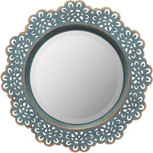 Cermin dinding renda logam bulat hiasan