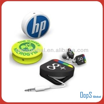 3D ODM earphone with cable winder cable organizer cable holder