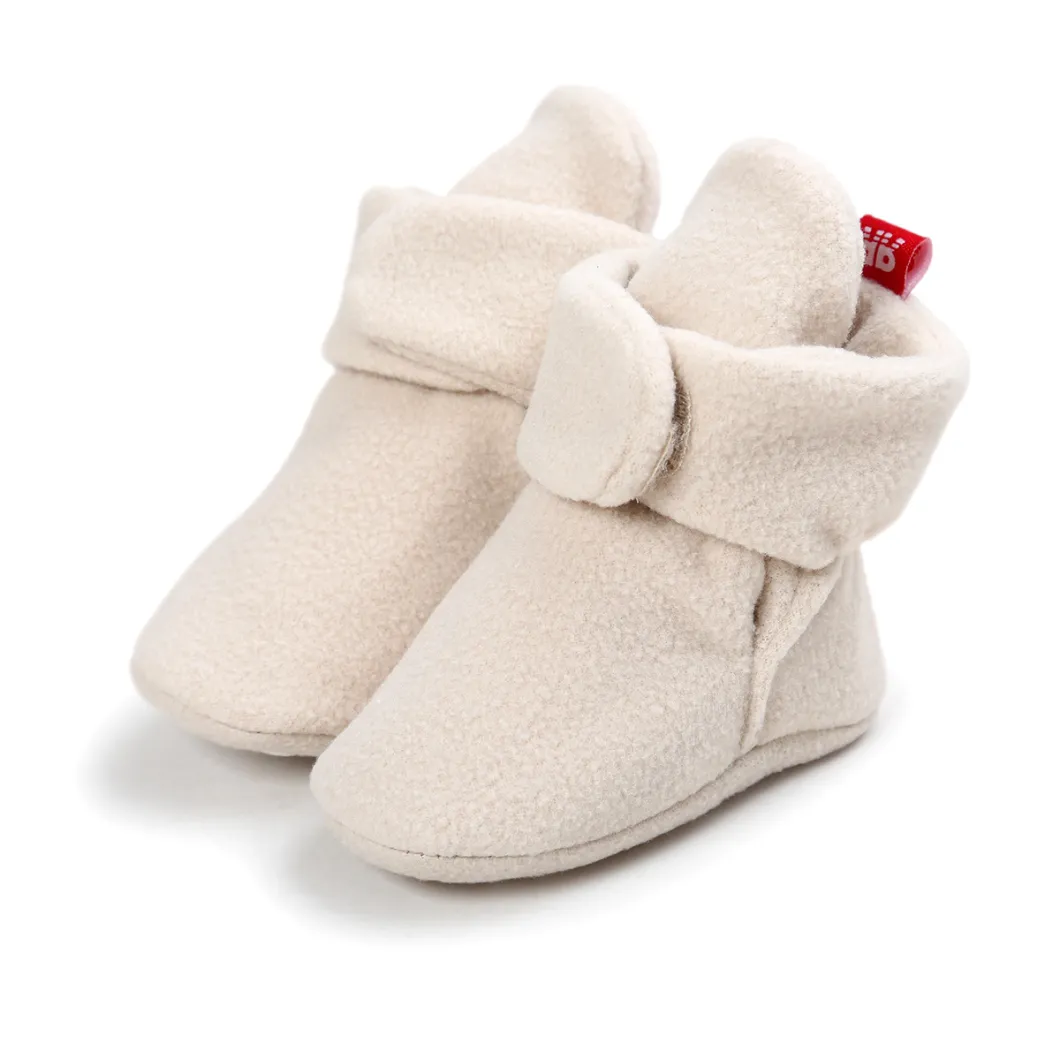 Baby Girls Boys Cotton Booties Winter Warm Socks Soft Sole Crib Newborn Soft Sole Safety Boots