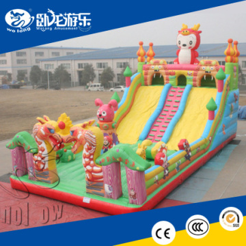 large cartoon inflatable jumping slide for sale