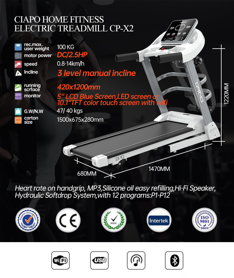 Chinese new innovation treadmill oem price automatic incline sports machine running treadmill