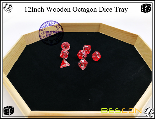 12Inch Wooden Octagon Dice Tray-6