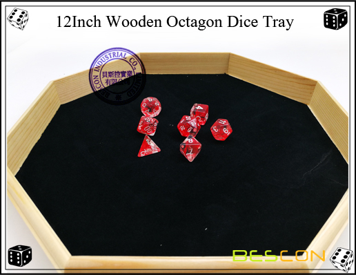 12Inch Wooden Octagon Dice Tray-6 12Inch Wooden Octagon Dice Tray-6