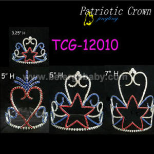 Patriotic tiara rhinestone pageant crowns