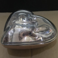 Clear And Copper Glass Heart Trinket Box