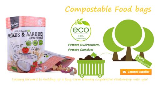 Biodegradable Packaging Customized Food Ziplock Bag with Zipper & Window