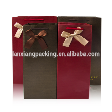 Custom Paper Single Wine Bags, Elegant Wine Gift Paper Bag