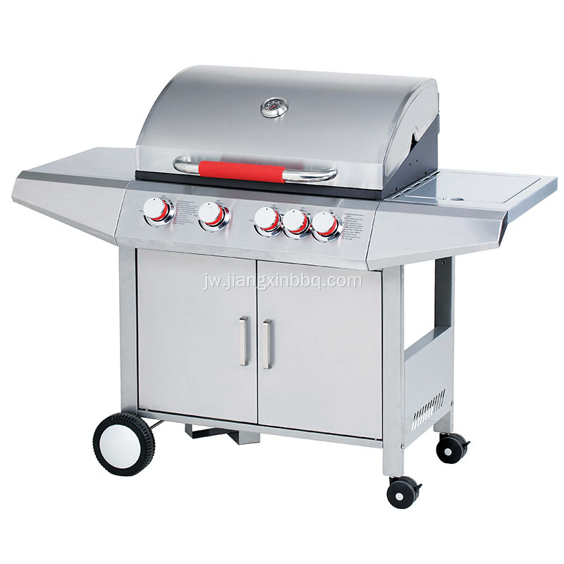 4 Burners Gas Stainless Steel Panggangan BBQ