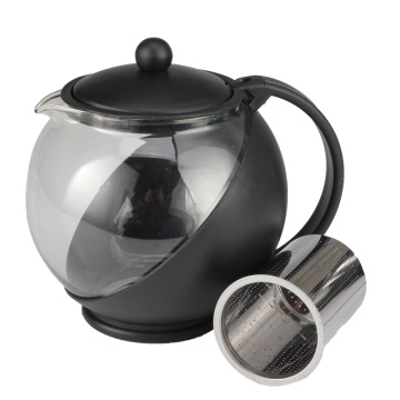 Household Black Frame Glass Tea Pot