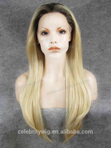 Reddish Auburn Straight dreadlocks wig synthetic lace front drag queens wig