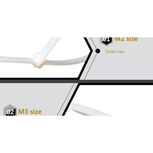 Witte zelfvergrendelijke nylon kabelbinding