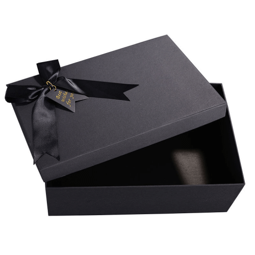 Aangepaste lintlogo -tag luxe zwart shirtbox