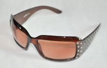 Brown Diamond Plastic Women Suglasses