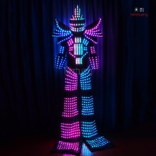 DMX 512 controlled stilt walker led light dancing robot costume