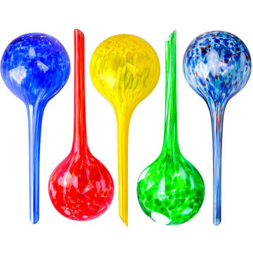Self Watering Plant Globes - Hand-Blown Colorful Watering Bulbs for Indoor & Outdoor Plants