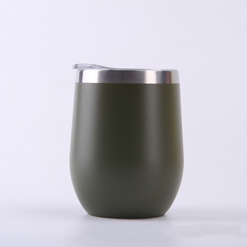 12oz Tumbler Powder Coasted Wine Cup Tumbler, Stainless Steel with Logo Custom Wine Mug