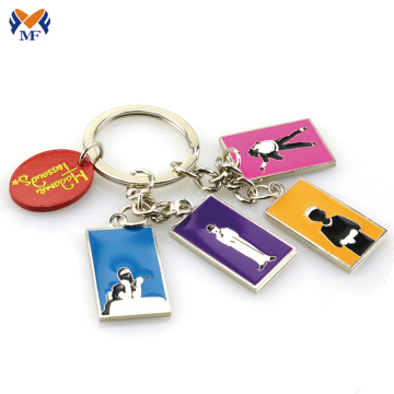 Wholesale custom metal enamel keychains key ring