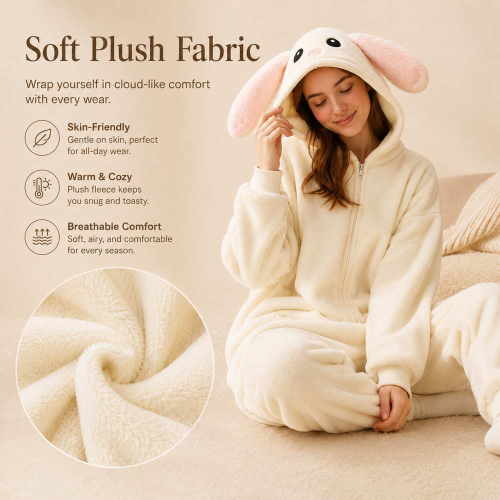 Цельная униформа с капюшоном и плюшевым кроликом Plush Bunny Hooded One Piece Uniform