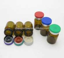 6ML Mini tubular pharmacy glass vials with side flip off cap &rubber stopper