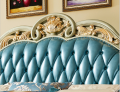 god kvalitet lyxiga trä blå läder master möbel sovrum