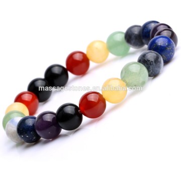 Natural gemstone round beads bracelet