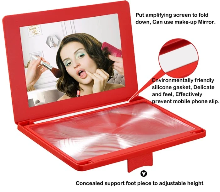 F005 12inch Make-up Mirror Mobile Phone Expander Screen Magnifier Enlarger