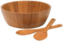 eco- friendly Bamboo 3-Piece Salad Set bamboo Utensils Set bamboo salad bowl