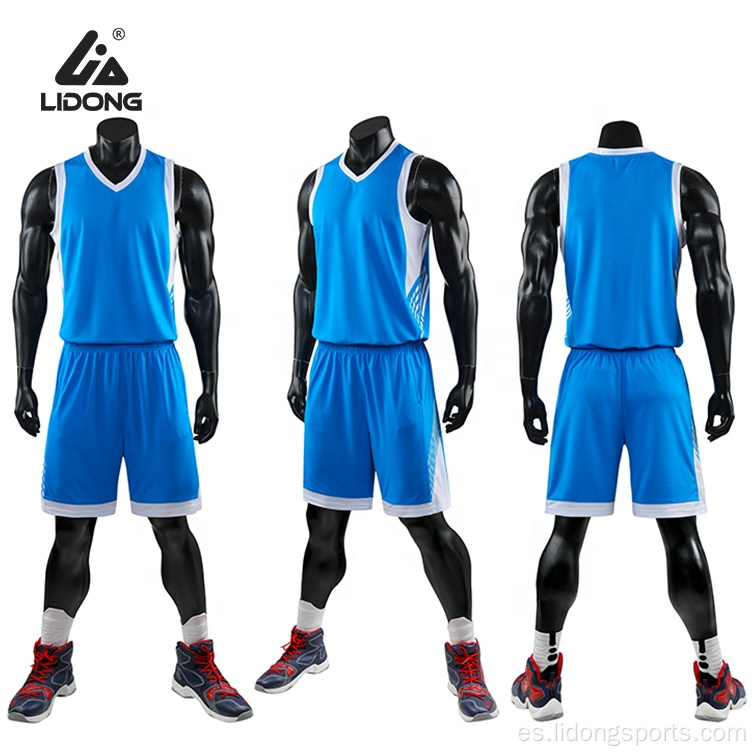 Top Design Team Blue Basketball Uniforms Jerseys de baloncesto