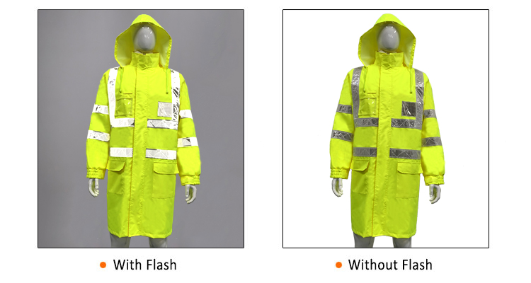 High visibility security safety rain coat jacket pvc reflective jacket