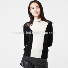 Black With White Fashionable Pullover Cashmere